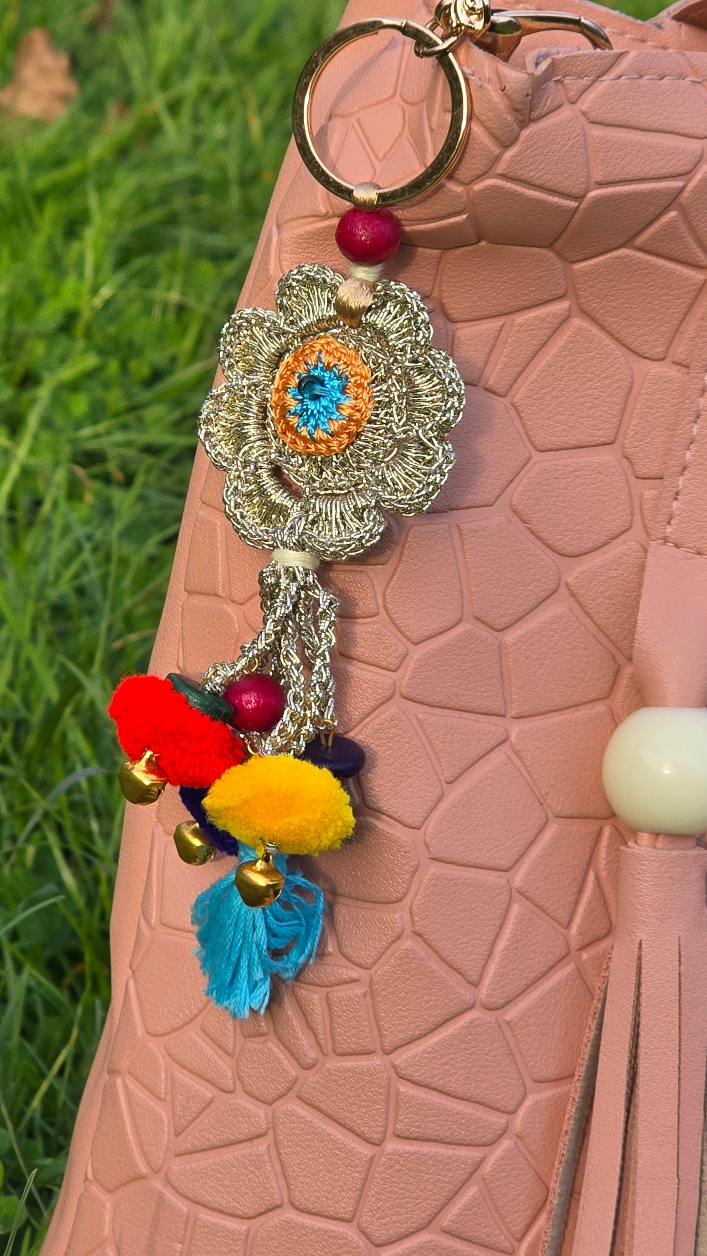 Floral Crochet Bag Charm