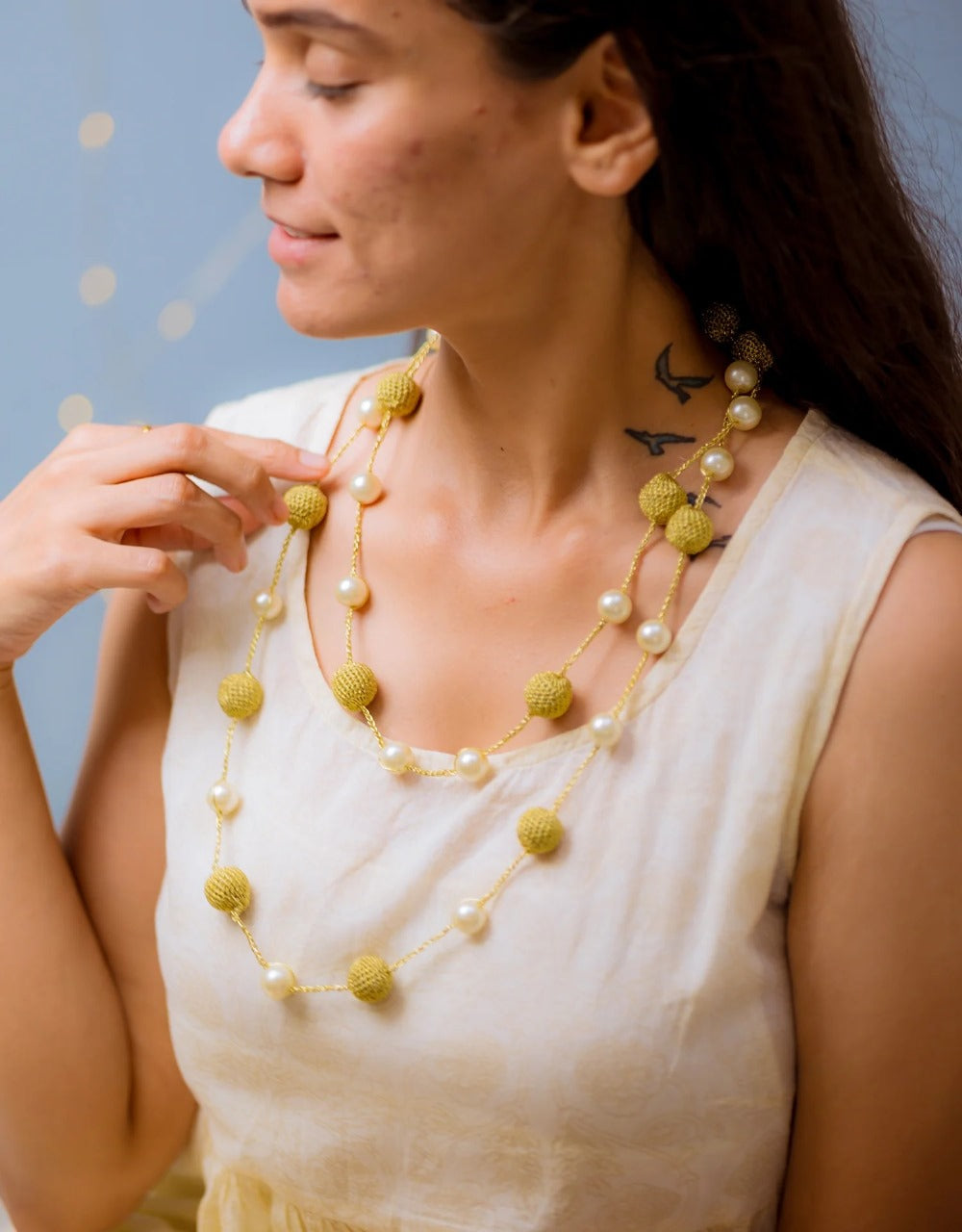 Nakshatra Pearl Necklace ~ Gold
