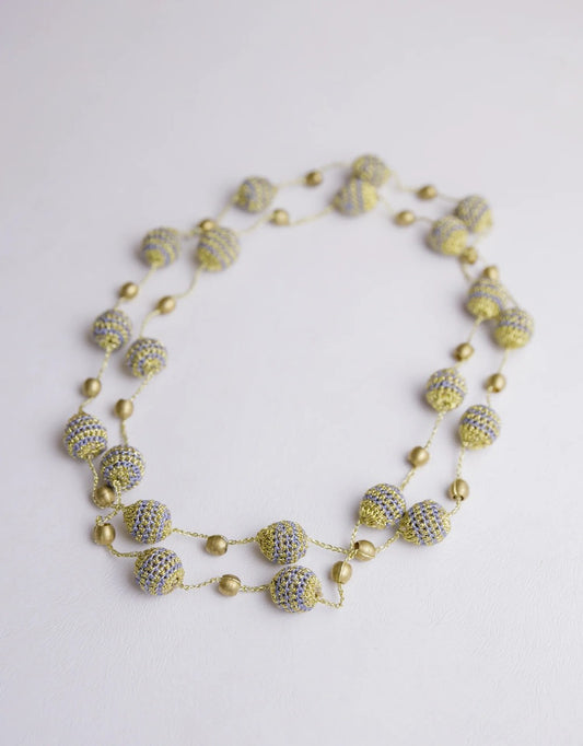 Nakshatra Moon Necklace - Mint Silver Beads