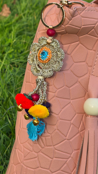 Floral Crochet Bag Charm