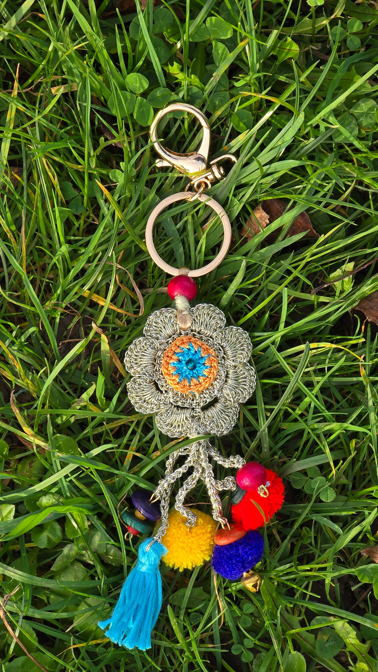 Floral Crochet Bag Charm