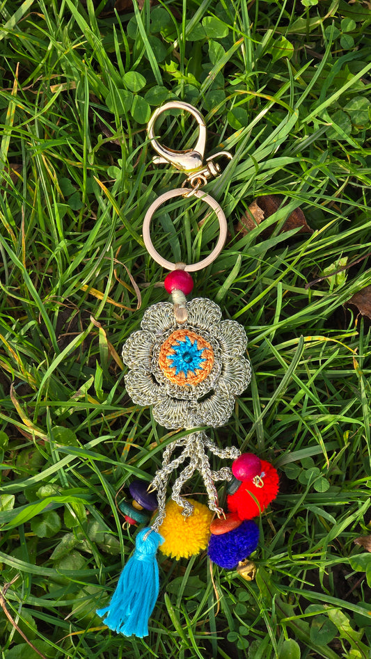 Floral Crochet Bag Charm