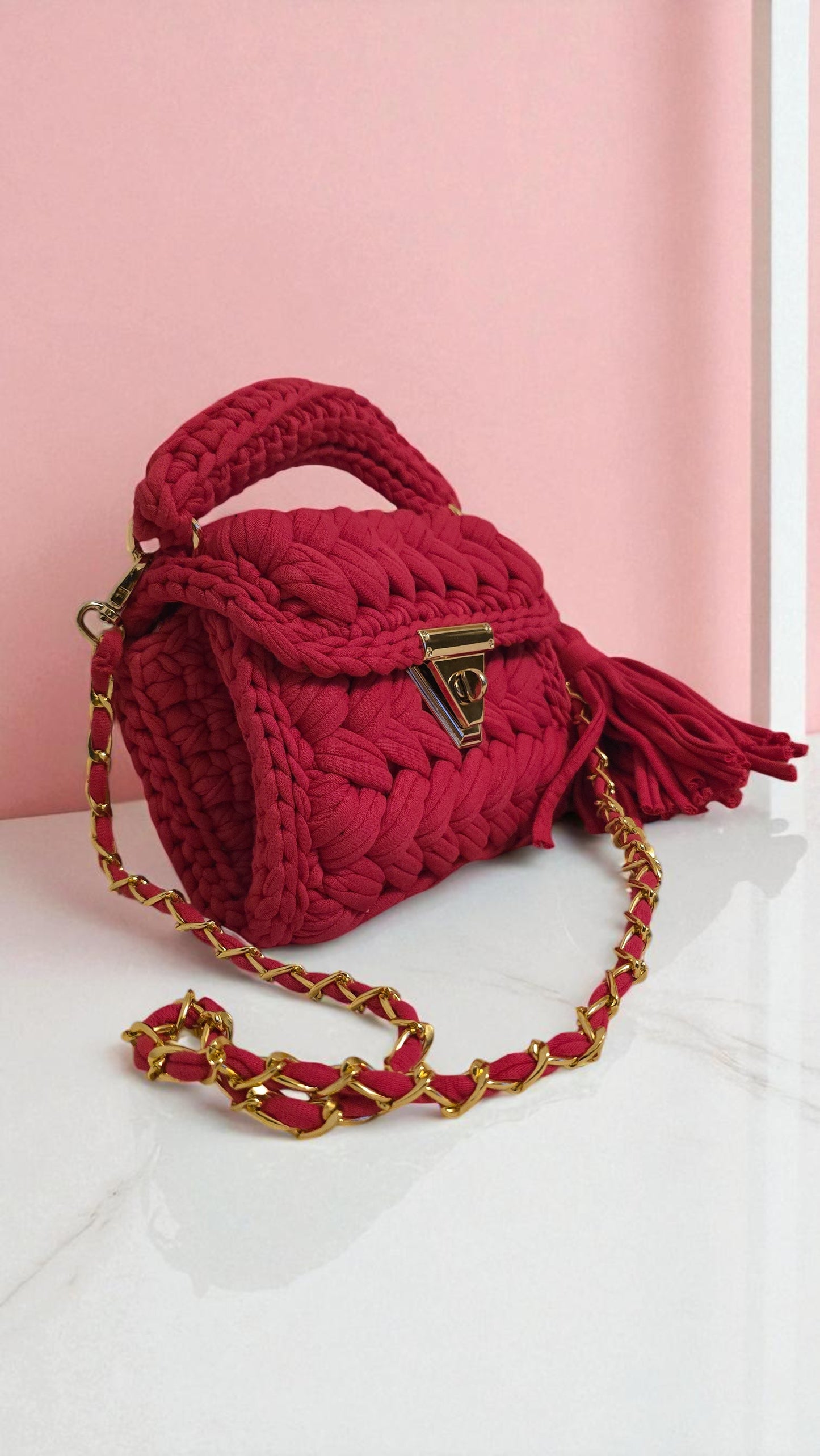 Hot Pink Luxe Handmade Crochet Bag