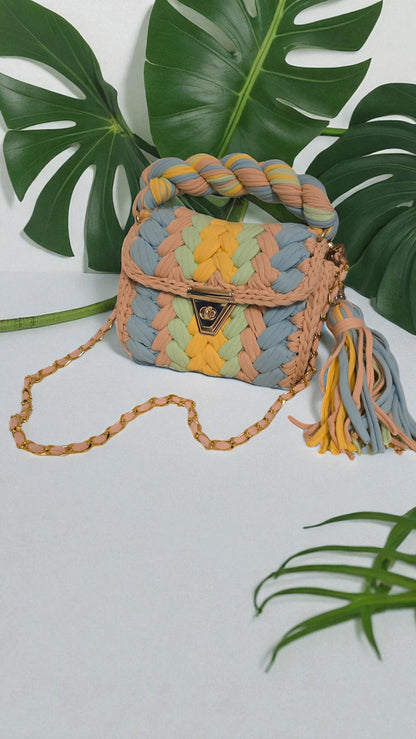 Pastel Breeze Crochet Shoulder Bag