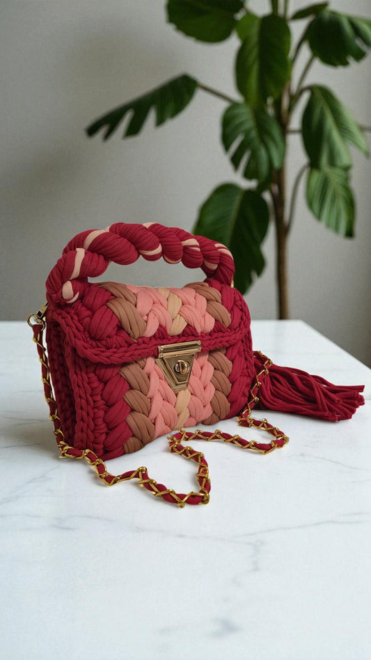 Berry Blush Crochet Bag