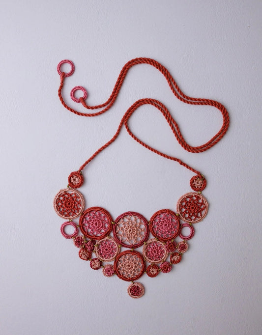 Mandala Necklace ~ Red