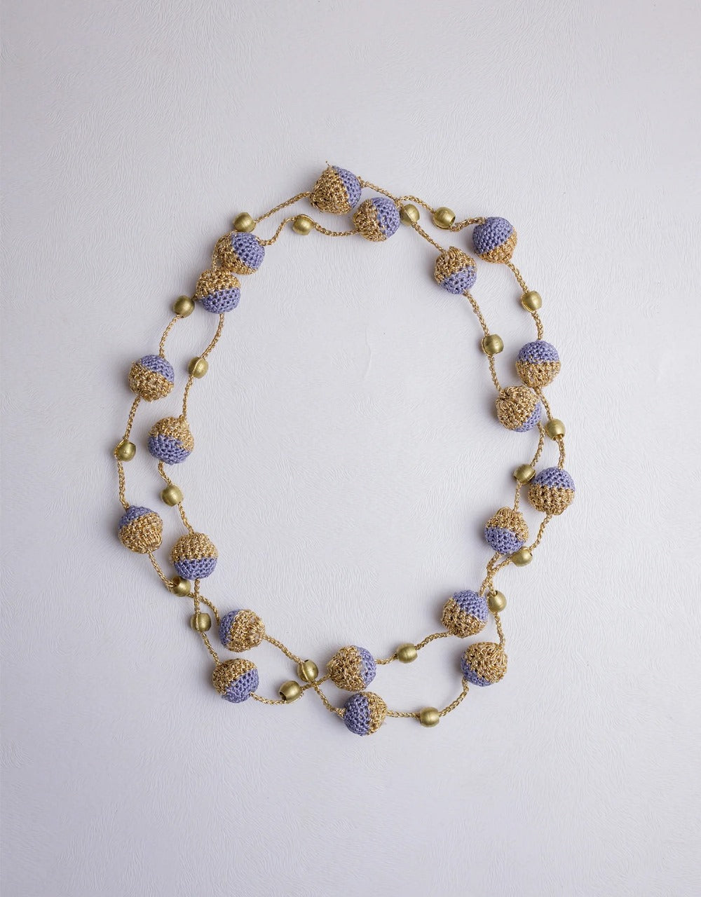 Nakshatra Moon Necklace - Lilac Gold Beads