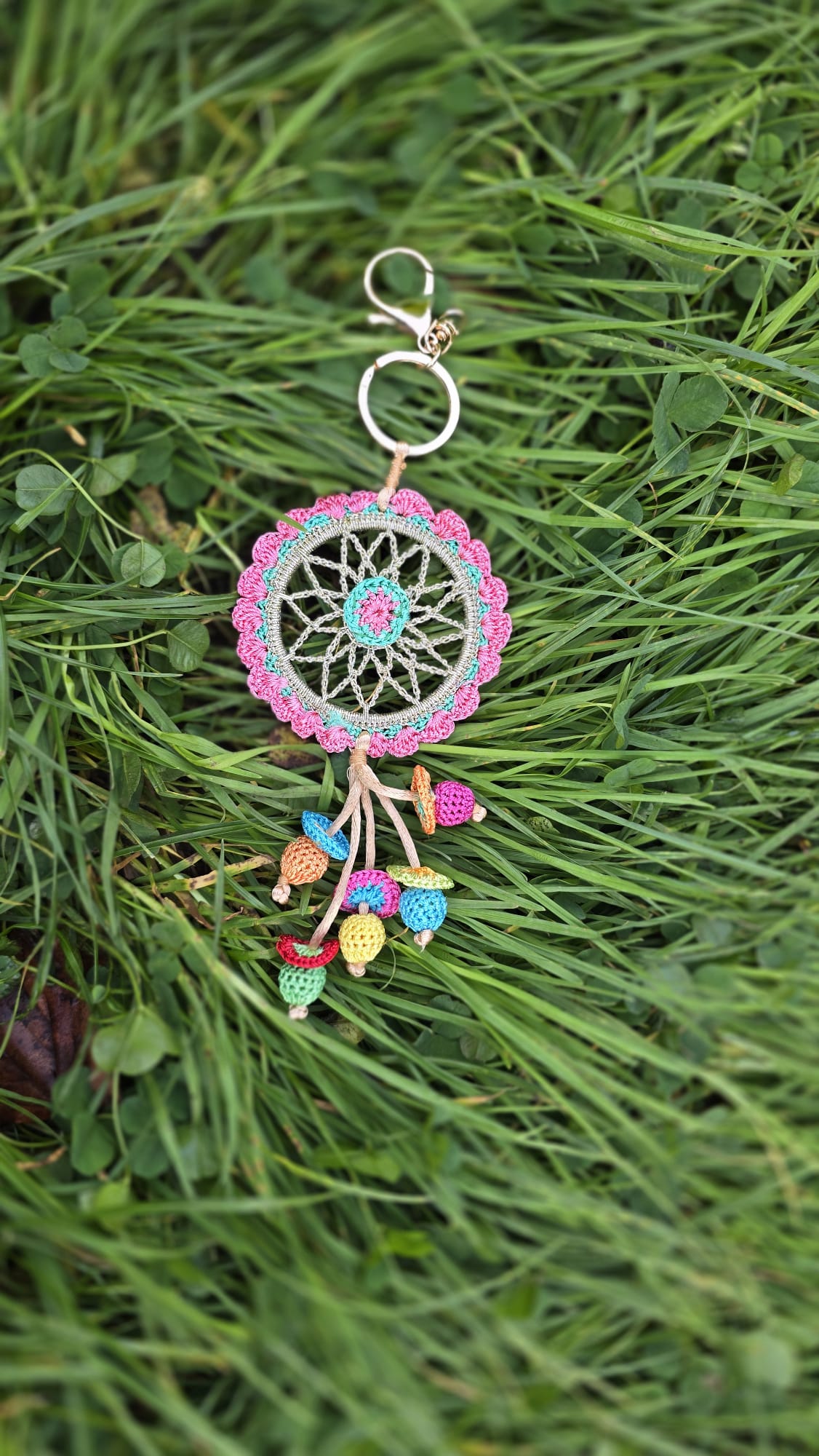 Pink Dreamcatcher Bag Charm