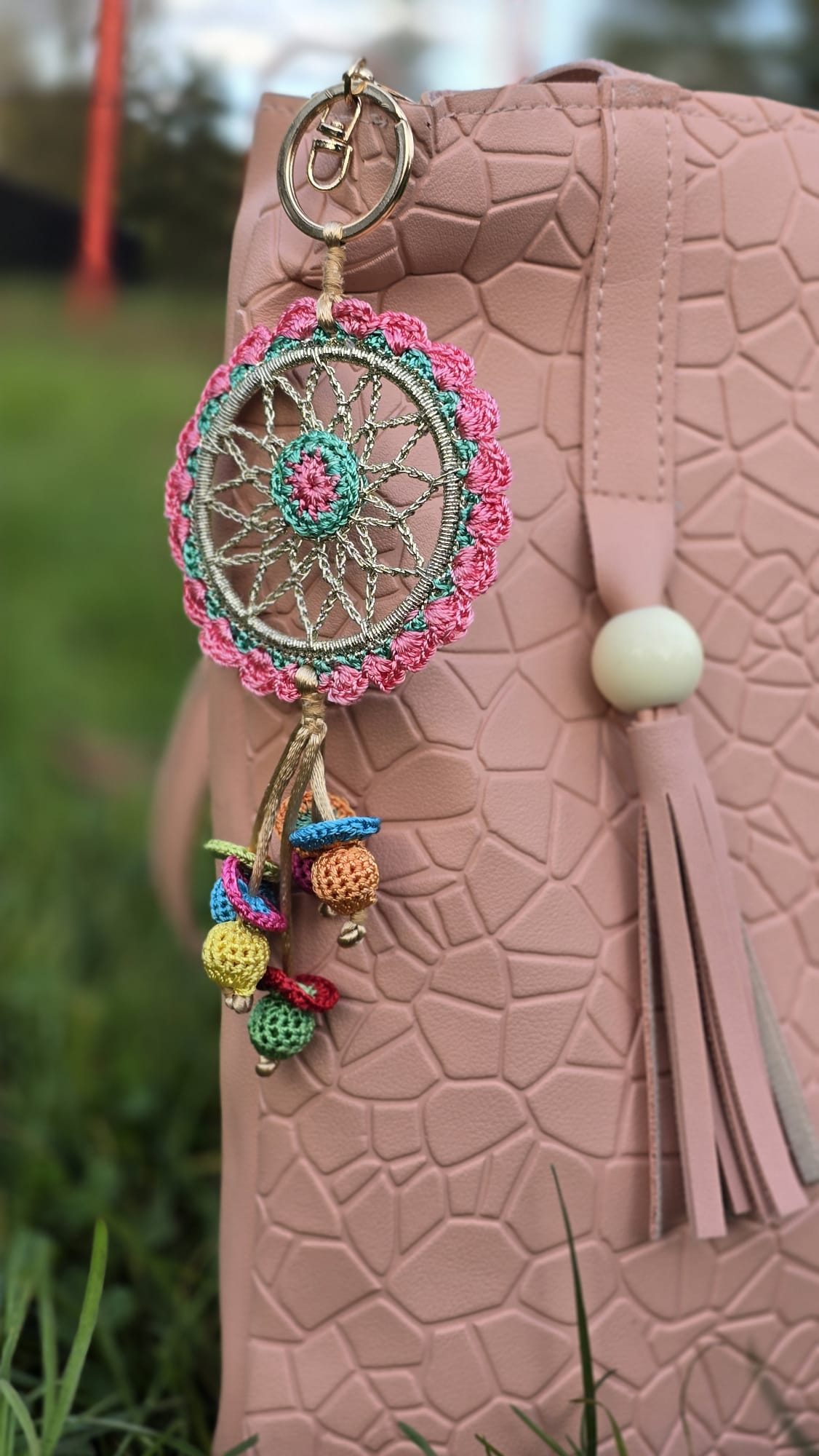 Pink Dreamcatcher Bag Charm