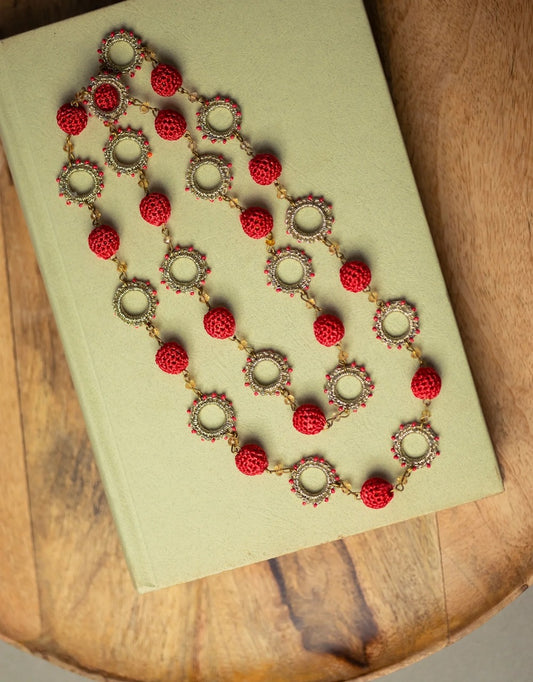 Cheer Necklace ~ Blood Red, Metallic
