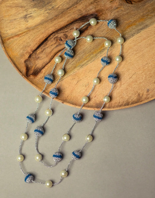 Nakshatra Moon Necklace - Silver Blue