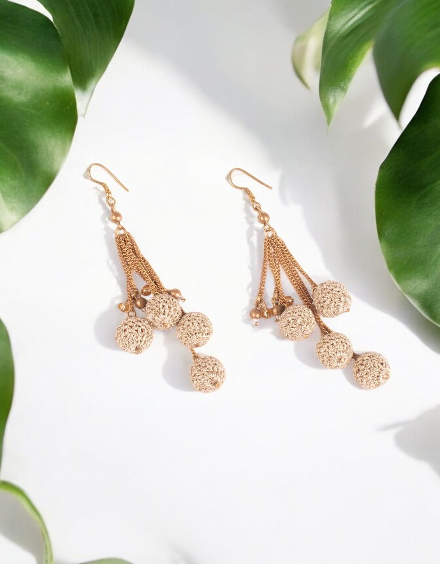 Silver Beads Danglers Earrings