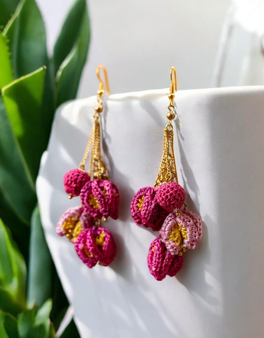 Bougainvillea Swing Earrings
